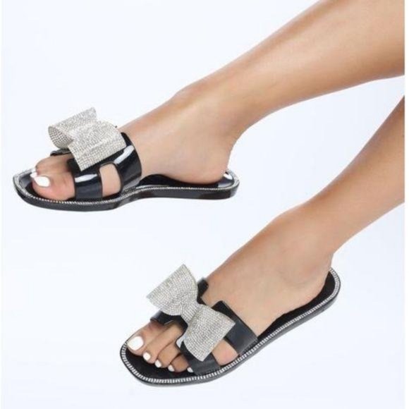 Jelly Bow Sandals in Nude/Rose Gold - Picture 7 of 8